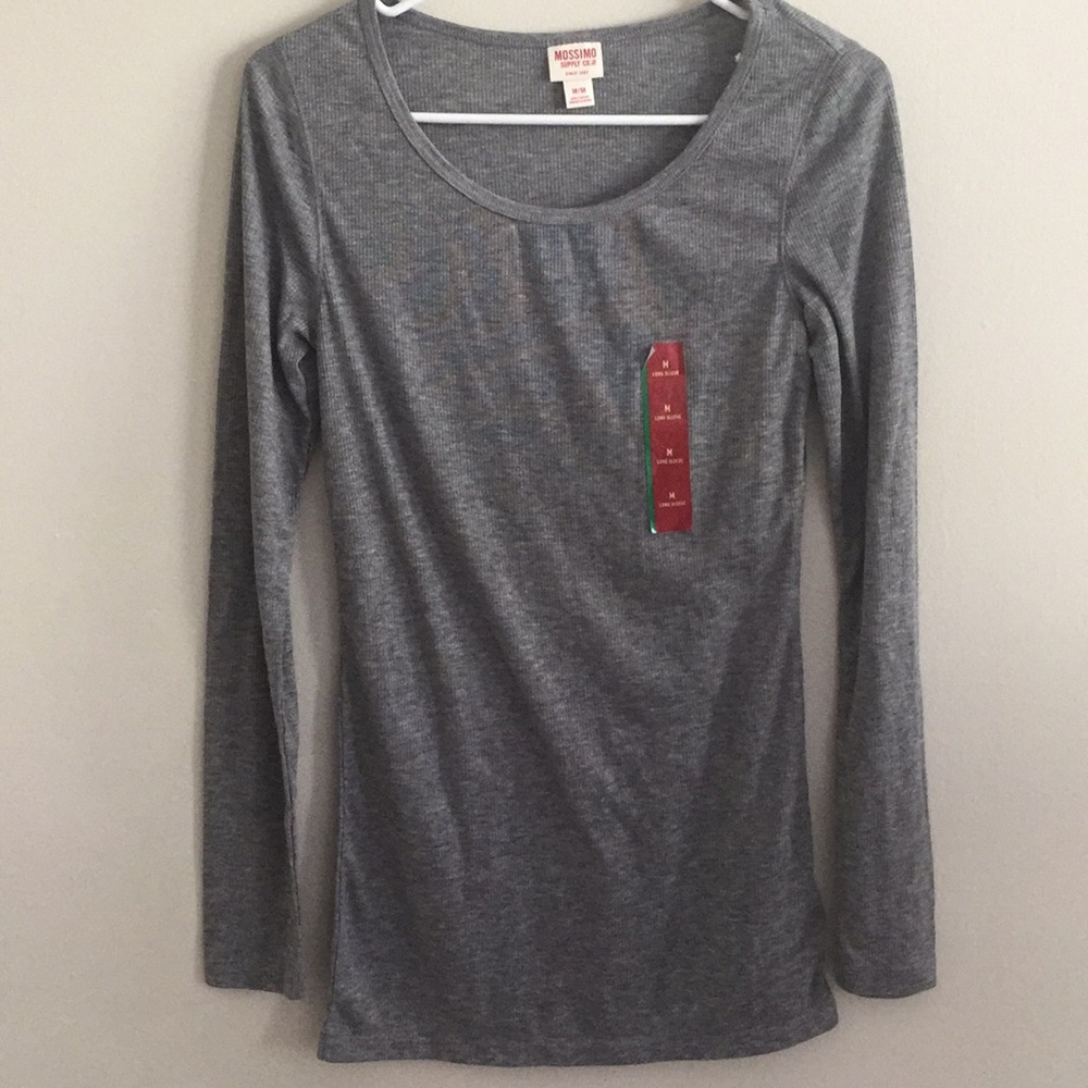 NWT Mossimo Heather Grey Long Sleeve Size M